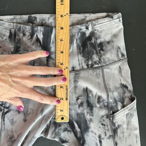 Lululemon Fast and Free Tight II 25" *Game Day Dark Chrome Black Multi Size 4 - Picture 13 of 16